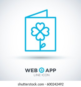 a greeting card  isolated single linear icon for websites and mobile minimalistic flat design.
