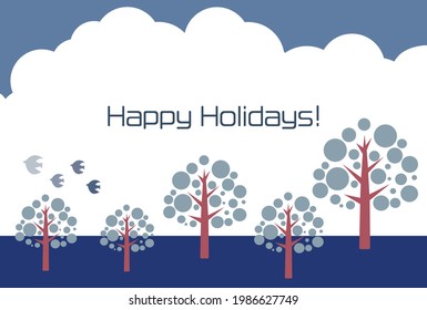 A greeting card issued in winter in Japan. Winter greetings are written in Japanese.  Translation "How are you doing when it's cold? It's still cold, but please take good care of yourself."
