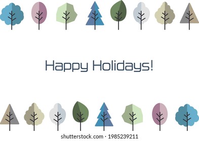 A greeting card issued in winter .  post card .