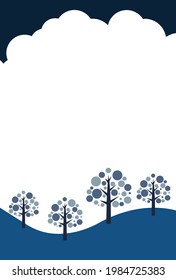 A greeting card issued in winter .  postcard templates .
