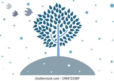 A greeting card issued in winter .  postcard templates .