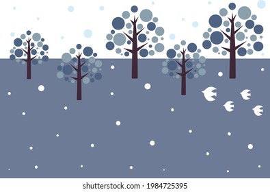 A greeting card issued in winter .  postcard templates .