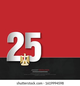 Greeting Card for January 25 revolution - Egyptian national day - egypt flag