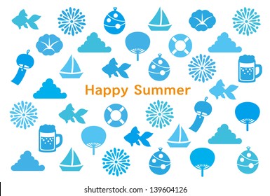 greeting card of Japanese summer.