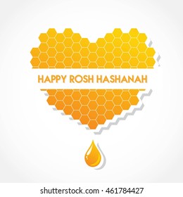 greeting card for Jewish holiday Rosh Hashanah. abstract heart