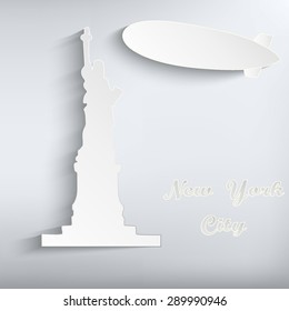 Greeting card "July 4", American Independence day. Minimal design, outline. Vector illustration