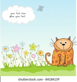 greeting card with kitten