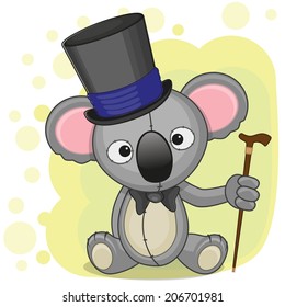 Greeting card Koala in hat 