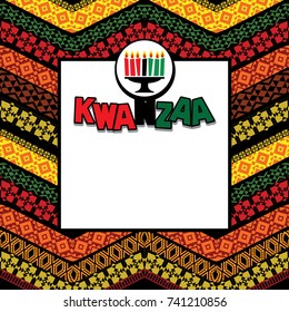 Greeting card for Kwanzaa. Vector illustration. Happy Kwanzaa decorative greeting card. seven kwanzaa candles in vector. Happy Kwanzaa decorative greeting card.