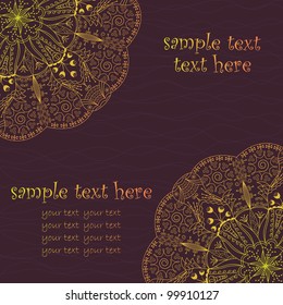 Greeting card with lace pattern in bright colors