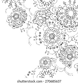 Greeting card with lace pattern. Floral pattern.