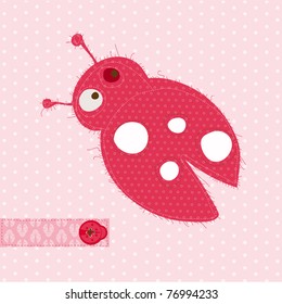 Greeting card with Ladybug - for scrapbook, invitation, celebration with place for your text