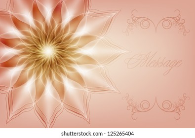 Greeting card with a large flower