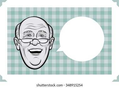 Greeting card with laughing senior man - just add your text
