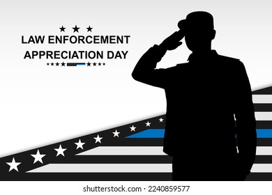 Greeting card for Law Enforcement Appreciation Day. Support of police and law enforcement. EPS10 vector