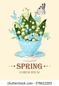 Greeting card with lilies of the valley