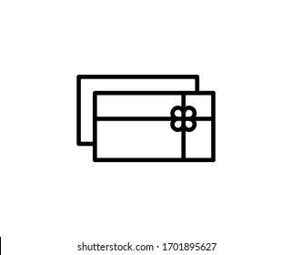 Greeting card line icon. High quality outline symbol for web design or mobile app. Thin line sign for design logo. Black outline pictogram on white background