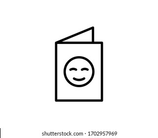 Greeting Card Line Icon. High Quality Outline Symbol For Web Design Or Mobile App. Thin Line Sign For Design Logo. Black Outline Pictogram On White Background