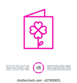 a greeting card  line vector icon