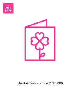 a greeting card  line vector icon