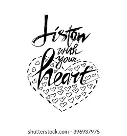  Greeting card. Listen with your heart.