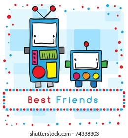 Greeting card - Little robots