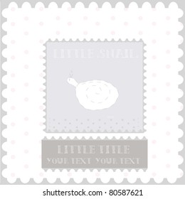 Greeting card -little snail - vector