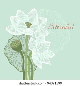 Greeting card with lotus