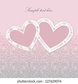 Greeting card with love hearts. Abstract background to the Valentine's day