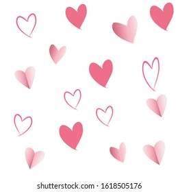 Greeting Card Love Valentine's Day With Hearts Background 