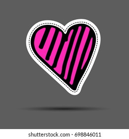 Greeting card for lovers with hearts, vector texture. Vivid card for Valentine's Day