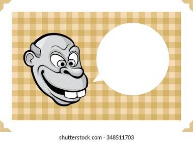 Greeting card with mad man face - place your custom text