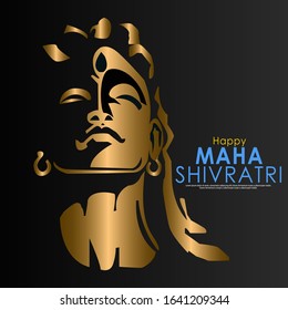 Greeting card for Maha Shivratri, a Hindu festival. Vector illustration.