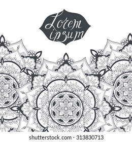Greeting card, mandala pattern, for invitations, banners