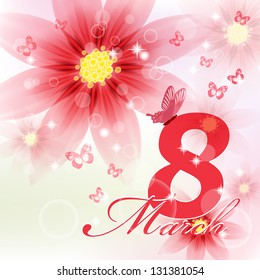 Greeting card with March 8