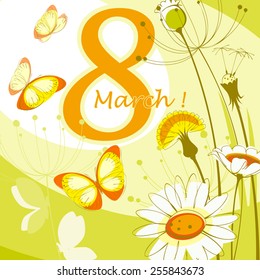 Greeting card with March 8