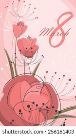 Greeting card with March 8