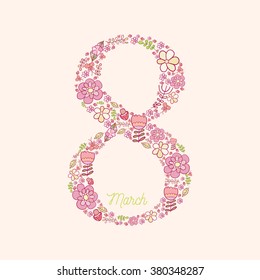 Greeting card with March 8