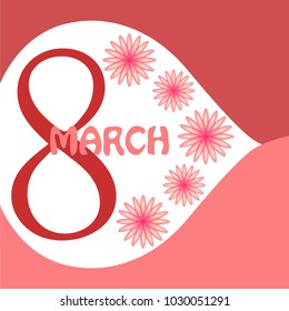 Greeting card for March 8. International Women's Day. Flowers, abstraction, vector illustration.