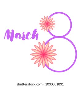 Greeting card for March 8. International Women's Day. Flowers, abstraction, vector illustration.