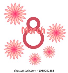 Greeting card for March 8. International Women's Day. Flowers, abstraction, vector illustration.