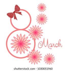 Greeting card for March 8. International Women's Day. Flowers, abstraction, vector illustration.