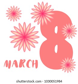 Greeting card for March 8. International Women's Day. Flowers, abstraction, vector illustration.