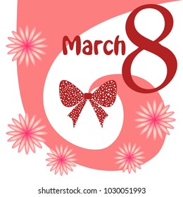 Greeting card for March 8. International Women's Day. Flowers, abstraction, vector illustration.
