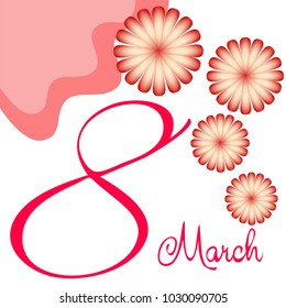 Greeting card for March 8. International Women's Day. Flowers, abstraction, vector illustration.