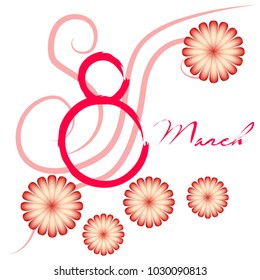 Greeting card for March 8. International Women's Day. Flowers, abstraction, vector illustration.