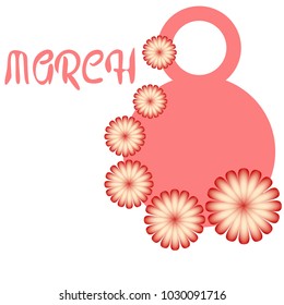 Greeting card for March 8. International Women's Day. Flowers, abstraction, vector illustration.