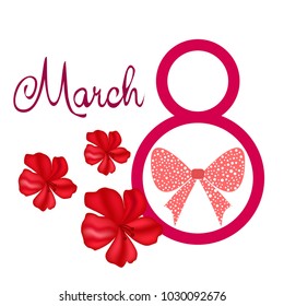 Greeting card for March 8. International Women's Day. Flowers, abstraction, vector illustration.
