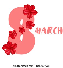 Greeting card for March 8. International Women's Day. Flowers, abstraction, vector illustration.