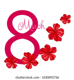 Greeting card for March 8. International Women's Day. Flowers, abstraction, vector illustration.